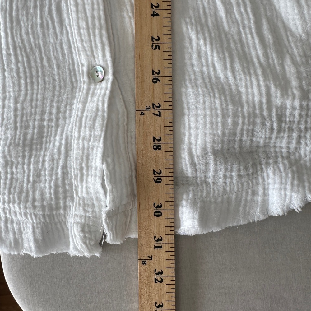 Blue Island Women's XS Button Down Shirt White St Tropez Ibiza Mykonos Gauze NEW - Picture 9 of 10